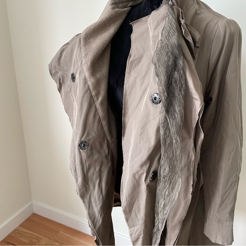 Scala 12 Brown Wool Blend Asymmetric Closure Tie … - image 6